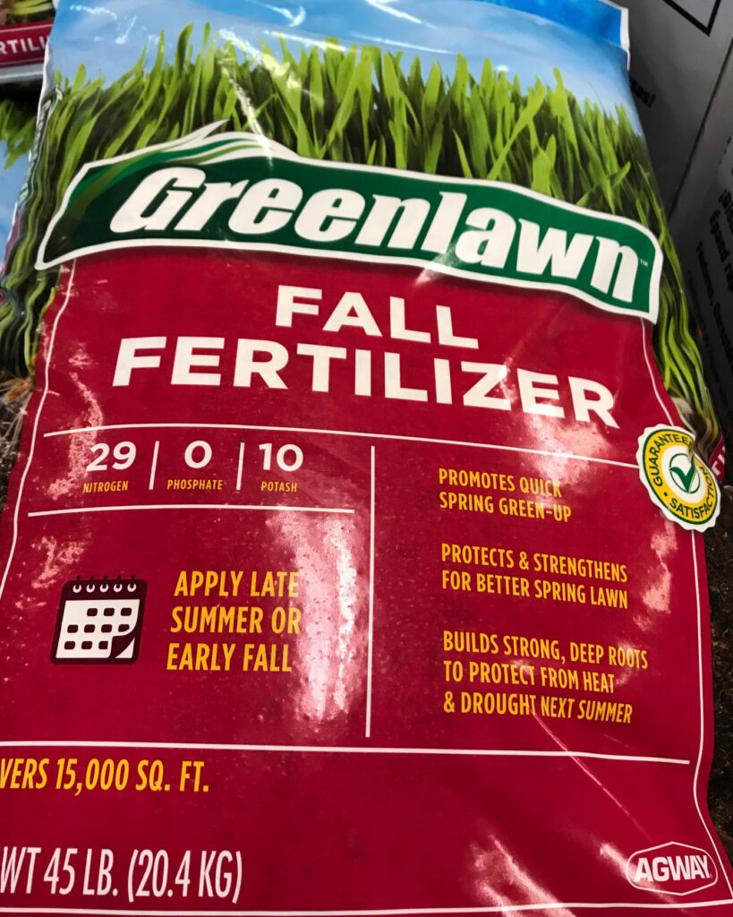 bag of fall Fertilizer