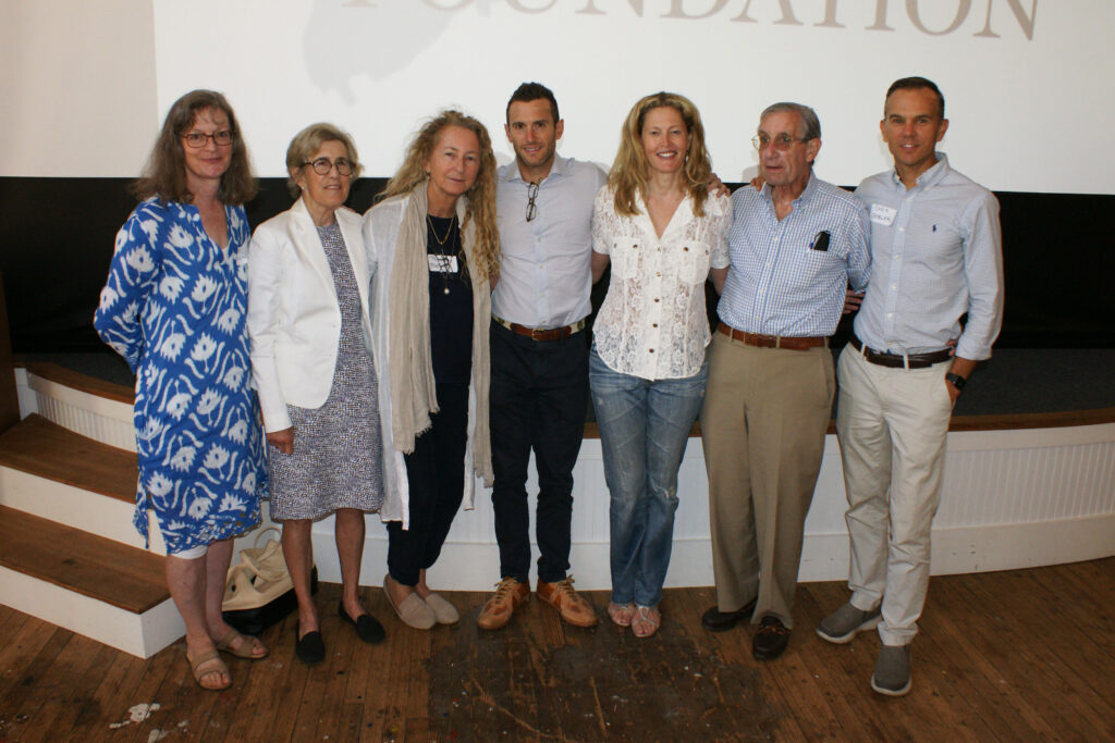 Friends of Georgica Pond Foundation (from left to right) Sara Davison, Anne G. Hall, Priscilla Rattazzi, Sid Perkins, Anna Chapman, Jon Wainwright, Dr. Christopher Gobler. (not pictured: Kathy Rayner & Larry Cantwell).