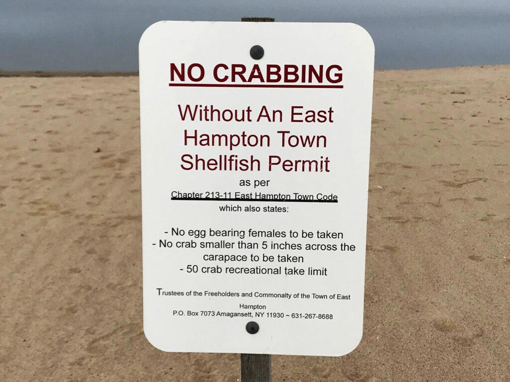 Sign of crab regulations
